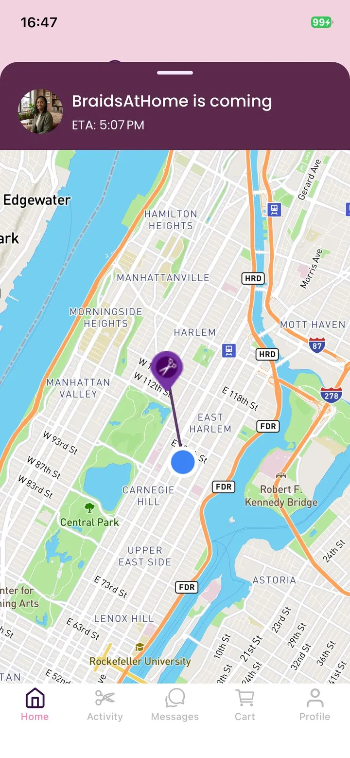 Your braida is coming: live map with ETA
